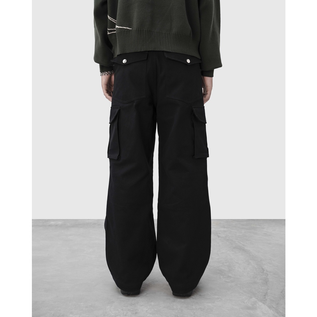 WIDE LEG CARGO PANT BLACK - Quần túi hộp Ninety Eight