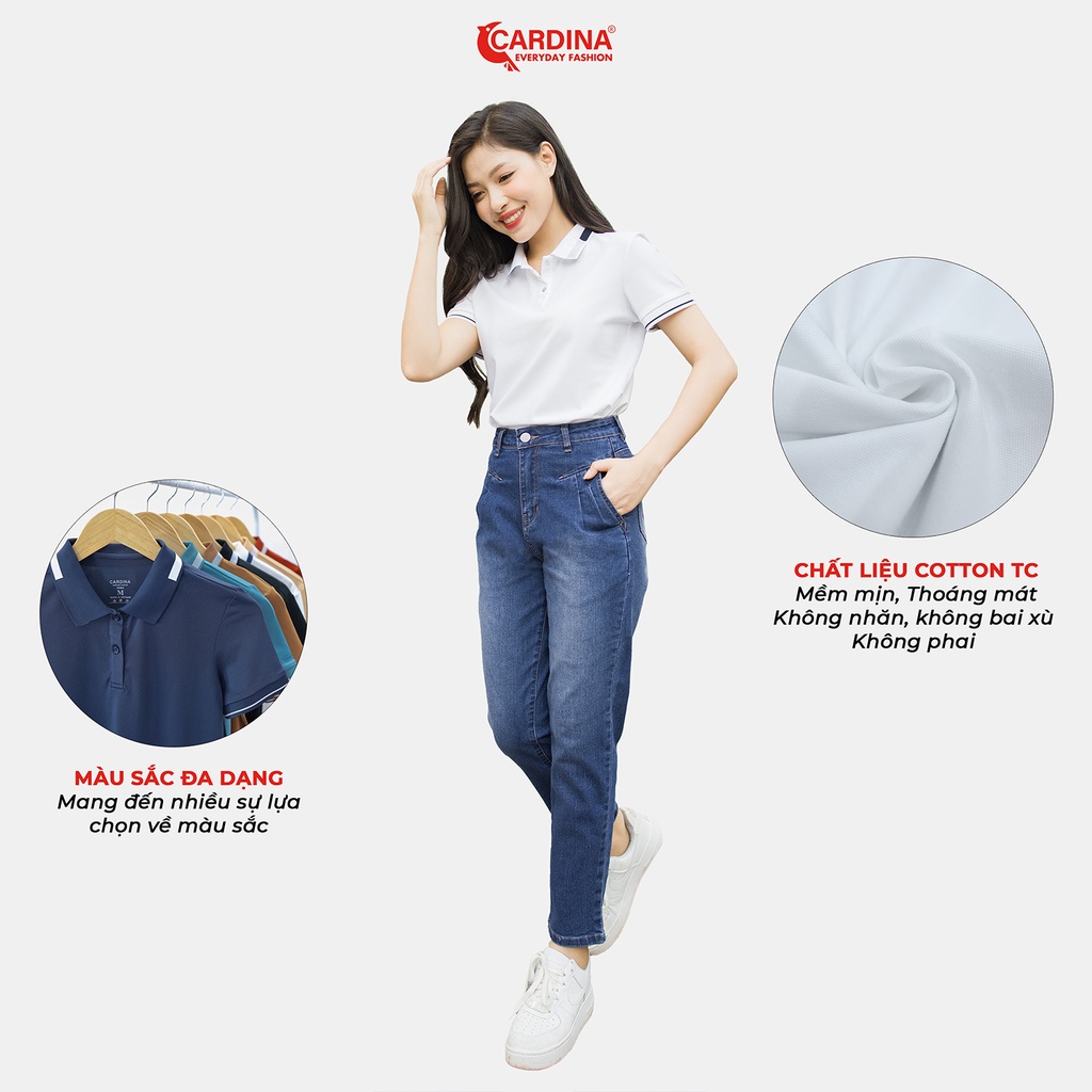 Áo Polo Nữ 𝐂𝐀𝐑𝐃𝐈𝐍𝐀 Chất Cotton TC Cao Cấp Áo Thun Cổ Bẻ Cộc Tay Mềm Mại Siêu Mát 3APF02 | BigBuy360 - bigbuy360.vn