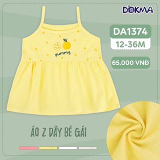 Áo 2 dây bé gái Dokma chất cotton thấm hút mồ hôi (12-36m) DA1374