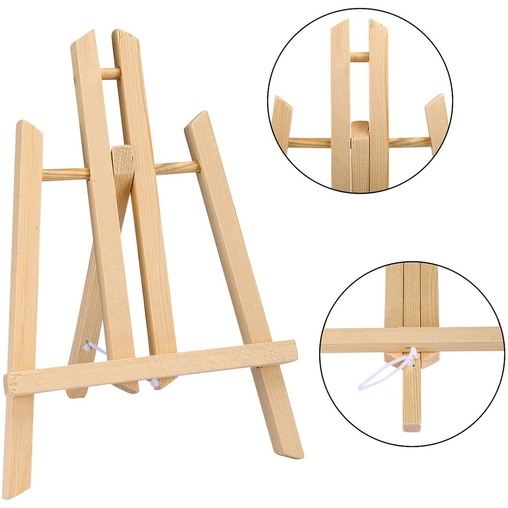 Giá vẽ tranh nghệ thuật mini gỗ thông để bàn, kệ vẽ tranh, tô tranh số hóa, kê trưng bày mỹ thuật 50/40/30cm