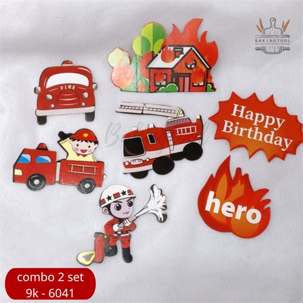 Set que giấy lính cứu hỏa hero đỏ(combo 2)