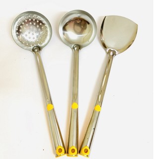 Bộ muôi inox cao cấp cán nhựa vàng