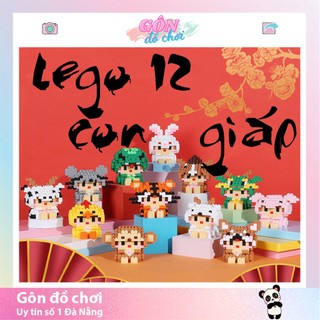 Bộ ghép hình 12 con giáp Đồ chơi lắp ghép 12 con giáp cho bé Mô hình lắp ráp 12 con giáp mini