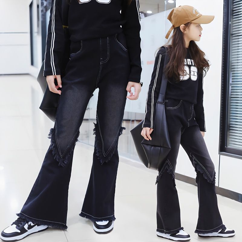 Quần jeans Dài Phong Cách Hàn Quốc Mới Cho Bé Gái