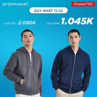 Áo khoác nam Hoodie DETERMINANT vải da cá - kháng khuẩn - ngăn mùi - màu xanh đậm - H01