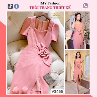 V3455 Váy hồng ôm body nữ tính [DVC&ACC] váy đầm hồng body xẻ hông sexy