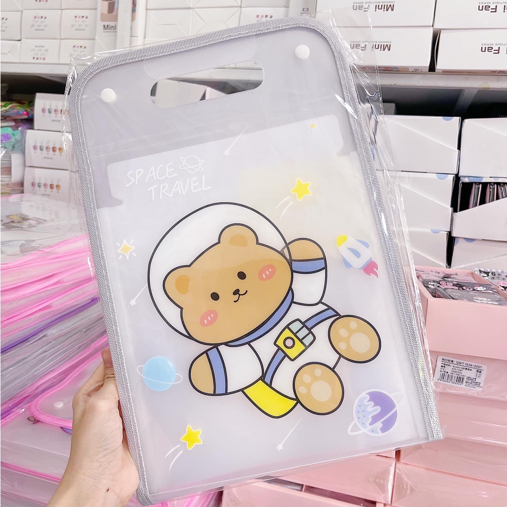 Bìa hồ sơ, bìa tài liệu A4 13 ngăn quai có tặng kèm sticker phân loại