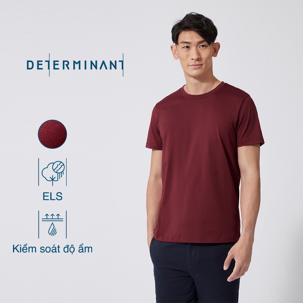 Áo thun nam Jersey Cotton thấm hút thoáng mát thương hiệu Determinant - màu Đỏ đô [T01]