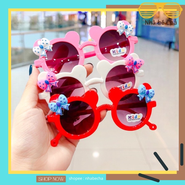 Mắt kính bé thỏ nơ xinh xắn cho bé gái chống nắng thời trang chống tia uv - shop nhà bé chả - 18