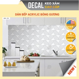 Giấy Decal dán bếp KEO XÁM chuyên dụng bóng gương chịu nhiệt tốt,chống dầu mỡ, dễ lau chùi, kích thước 120x60cm DDB-070