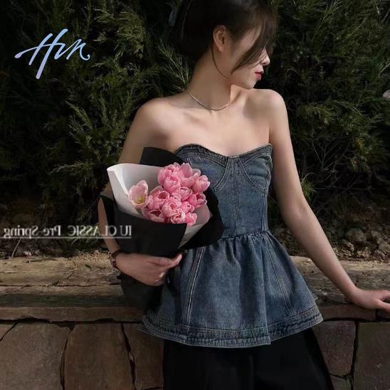 Áo Ống Denim Không Tay Thời Trang Cá Tính Cho Nữ