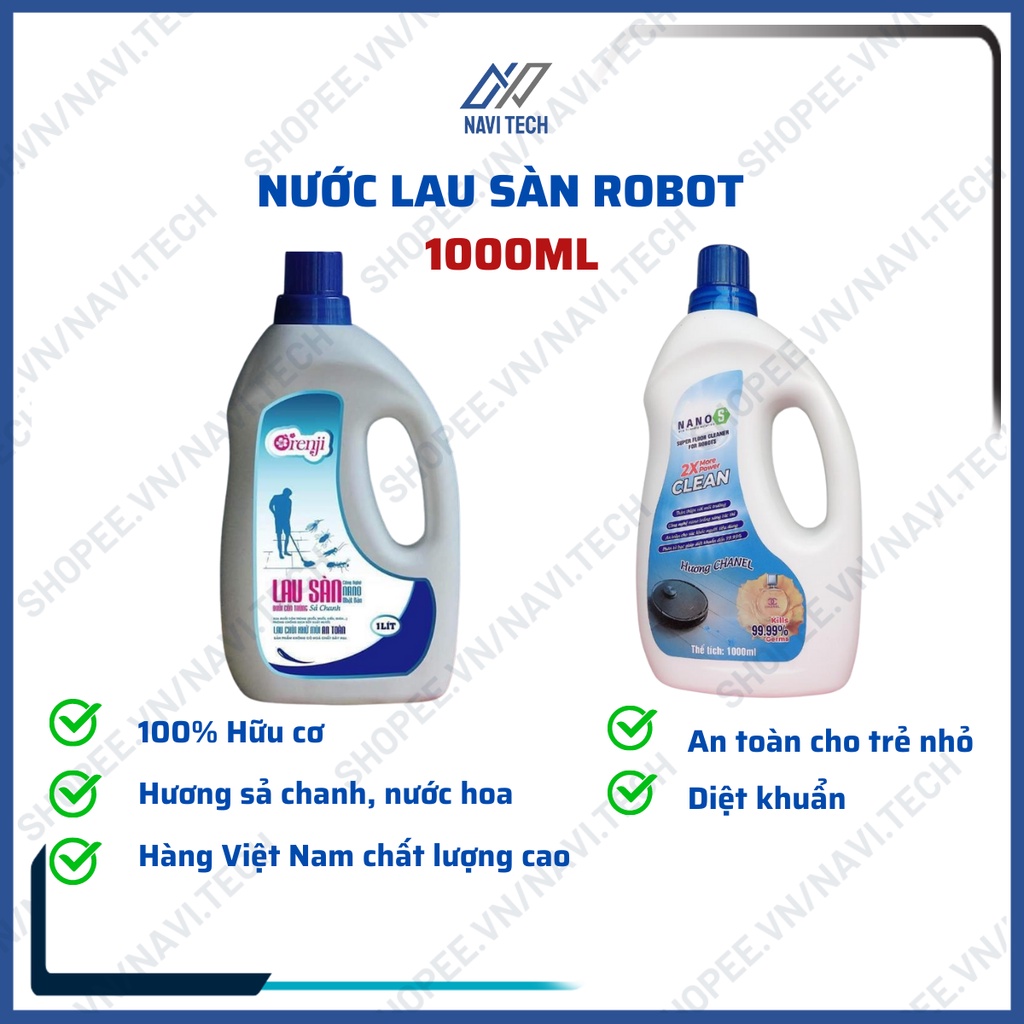 Nước lau sàn hữu cơ Orenji, NanoS cho Robot hút bụi lau nhà ECOVACS DEEBOT / ILIFE / XIAOMI / LIECTROUX/ DREAME | BigBuy360 - bigbuy360.vn