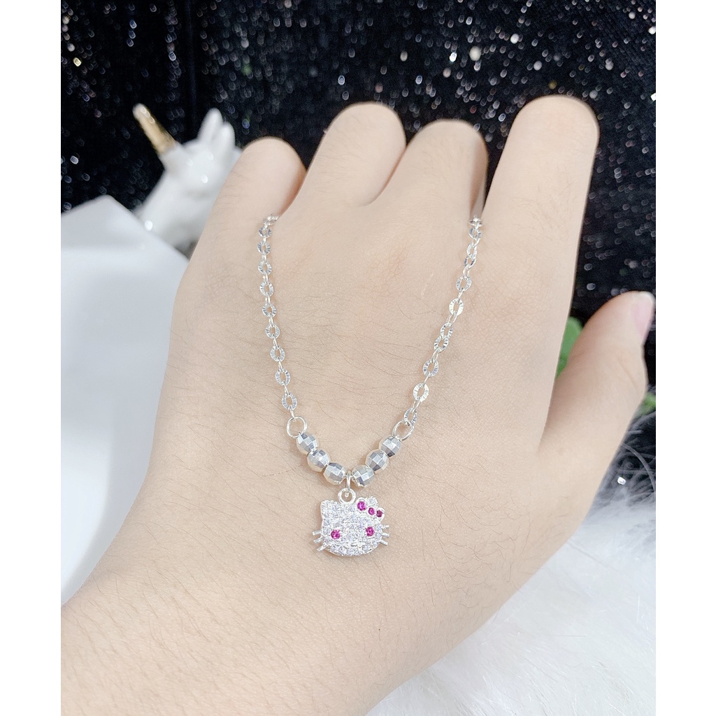 DÂY BẠC LIỀN MẶT KITTY  CHO BÉ GÁI ( BẠC 925 )