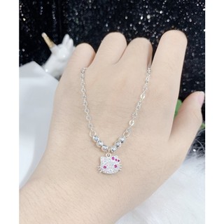 Dây bạc liền mặt kitty cho bé gái