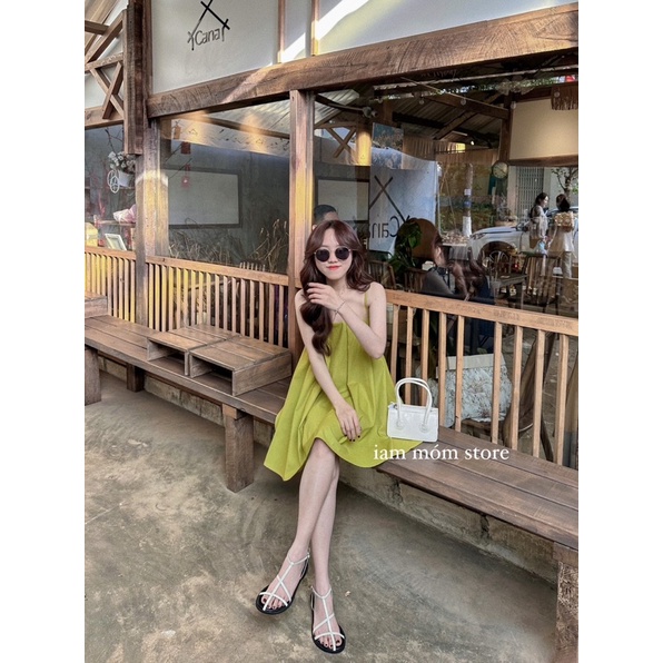 Luna Dress _ Váy dây babydoll linen 2 lớp  - 3 màu