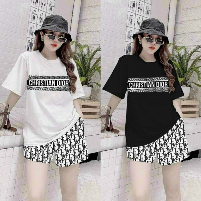 sét bộ short cotton phối hoạ tiết 3D