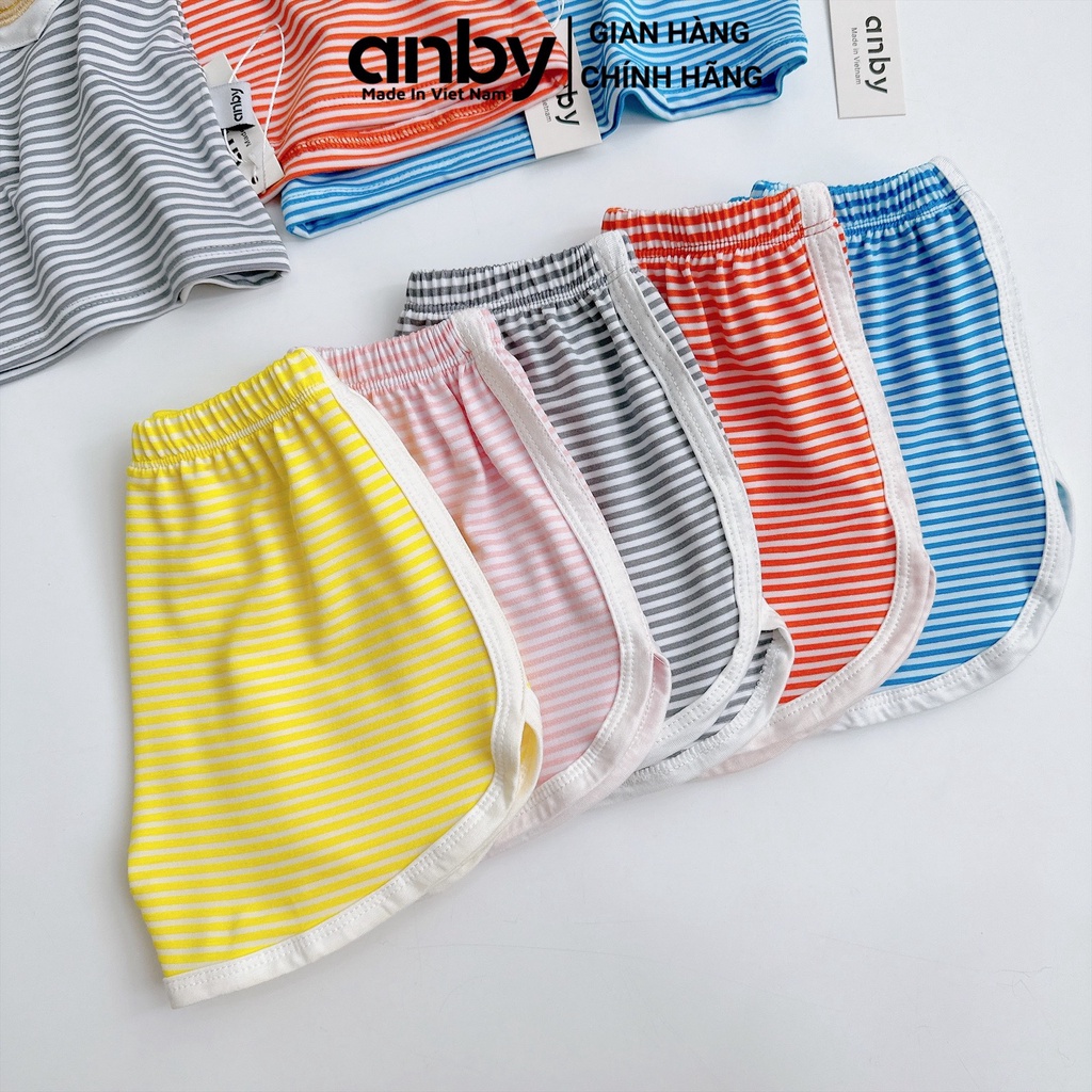 Bộ Ba Lỗ Bé Trai, Bé Gái Anby Vải Thun Lạnh Họa Tiết Gấu, Chất Cotton Co Giãn 4 Chiều Thấm Hút Mồ Hôi Cho Bé Từ 8-25 Kg