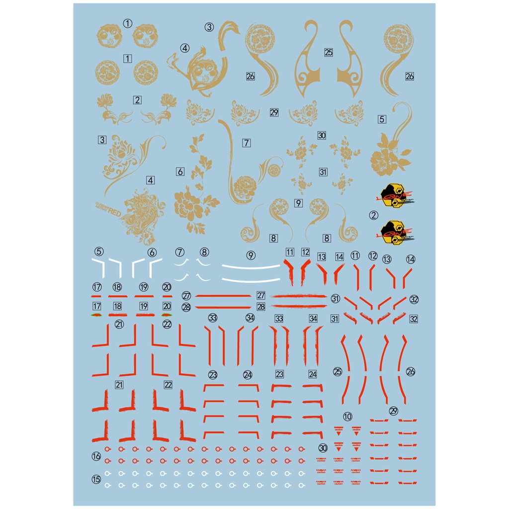 Decal nước cho mô hình gunpla Hirm Astray Powered