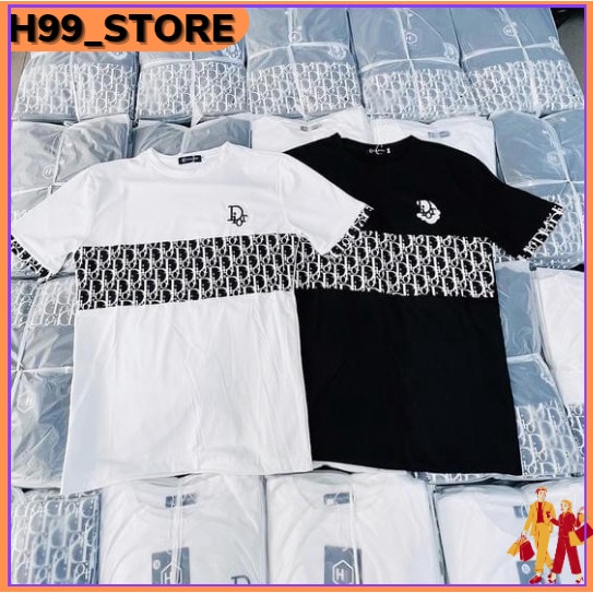 (CÓ VIDEO)Áo thun nam nữ cỏ tròn cao cấp tay ngắn in chữ Di.OR trắng đen chất vải cotton co dãn thấm hút mồ hôi thoáng m