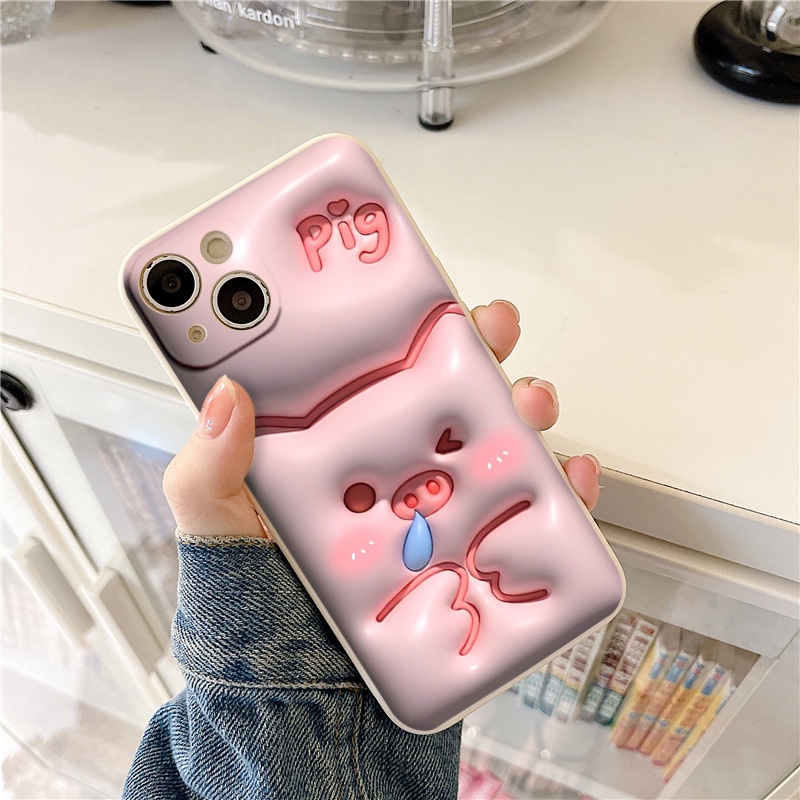 Ốp Điện Thoại Dẻo Chống Sốc Heo hồng xinh xắn Cho iPhone 13 12 11 Pro Max SE X Xr Xs Max 8 7 6 6s Plus e5091