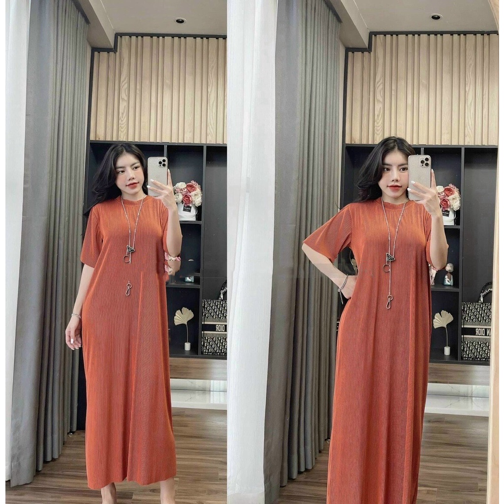Váy Suông Dáng Dài, Váy Nữ Hamina Chất Tăm Lạnh Hàn | BigBuy360 - bigbuy360.vn