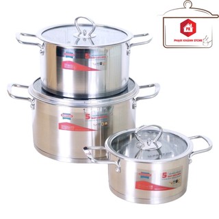 BỘ NỒI INOX 5 ĐÁY SUNHOUSE MAMA SH784 SỬ DỤNG ĐƯỢC TRÊN MỌI LOẠI BẾP