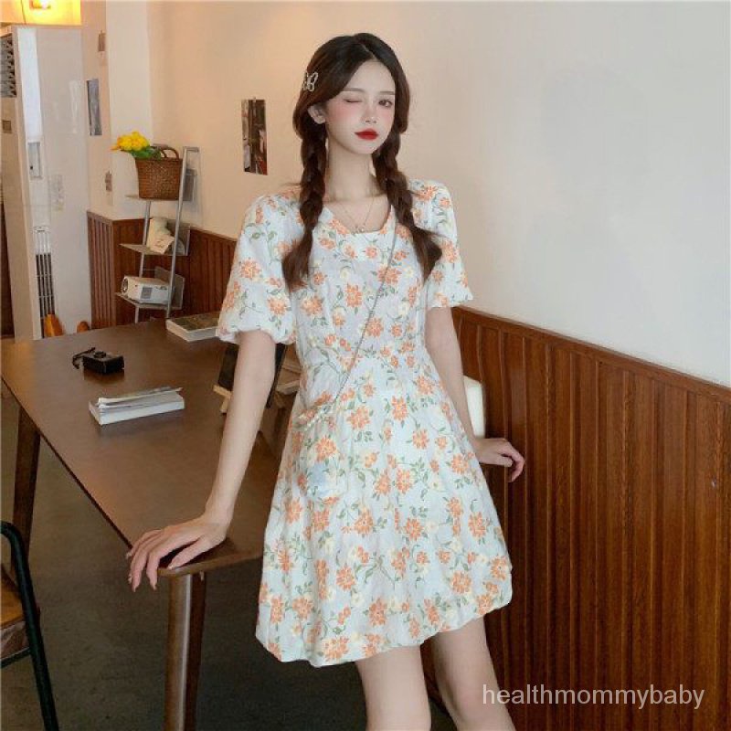 Váy Cho Con Bú Đi Chơi  Áo Cho Con Bú Sau Sinh  Siêu  Tính Khí Ngọt Ngào  Tay Áo Phồng Đầm Hoa