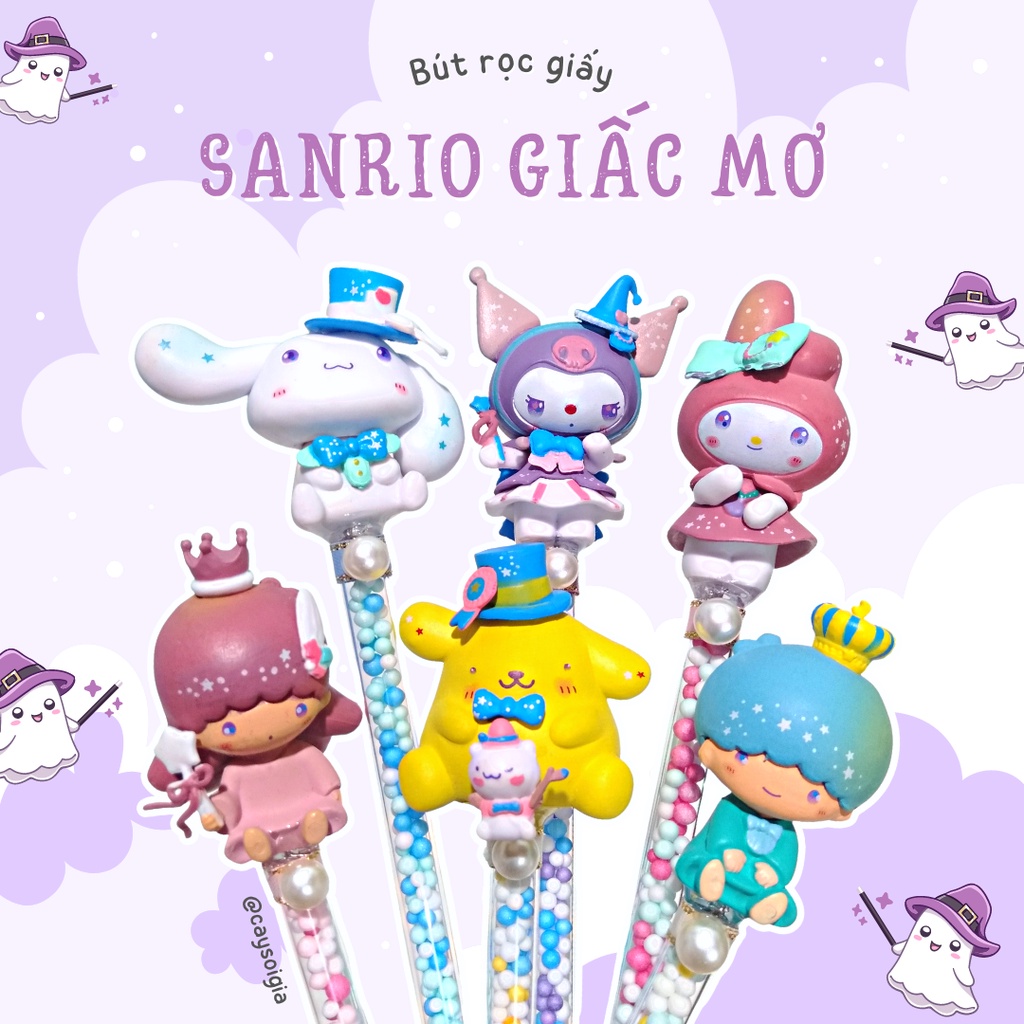 S109 - Bút dao rọc giấy nhân vật Sanrio thế giới giấc mơ dễ thương unbox đơn hàng, cắt sticker băng dán washi tape