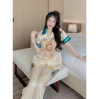 Đồ bộ pyjama nữ thổ cẩm vàng - đồ bộ mặc nhà