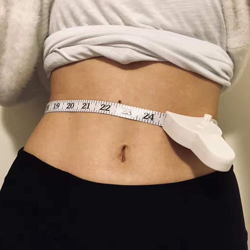 Thước dây đo eo tự động mini, thước đo vòng bụng eo 3 vòng chiều cao cơ thể may đồ cuộn rút·1.5m