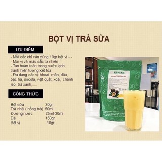 Bột pha trà sữa đủ vị BKB 100G (khoai môn/bạc hà/dâu/việt quất/trà xanh/socola)