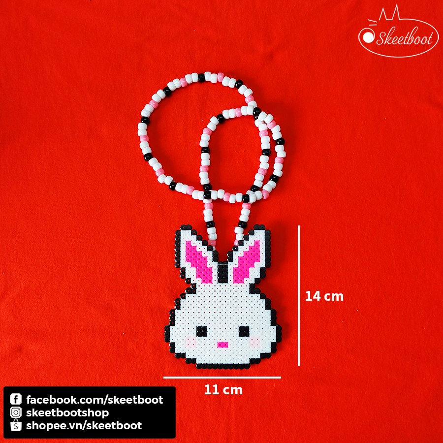 Vòng kandi chú thỏ CÓ ĐÈN LED - vòng cổ perler thỏ con - phụ kiện edm festival Skeetboot Shop