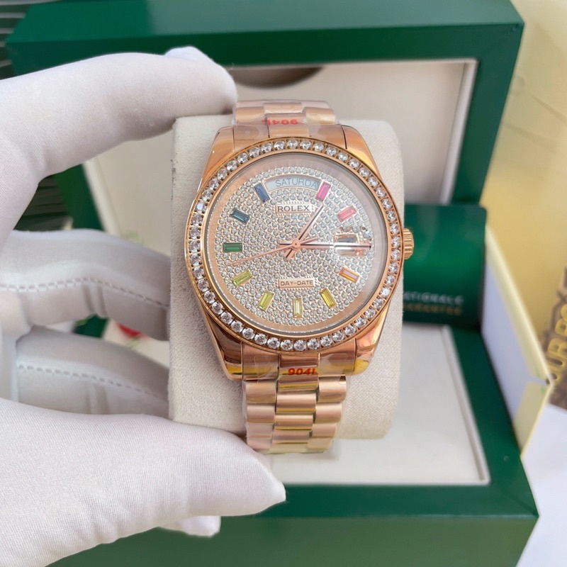 Rolex Day-Date Full Diamond - Đồng Hồ Cơ Nam Loại 1