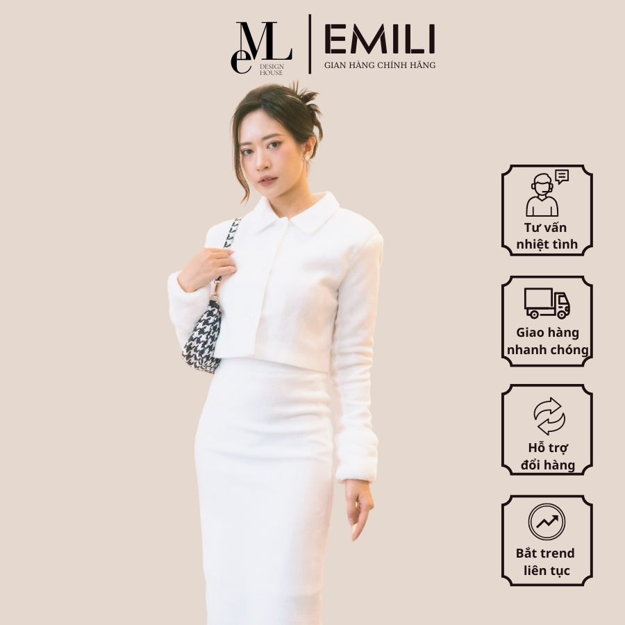 Xả hàng sét váy nỉ bông Emili dáng áo cropotop kết hợp chân váy xòe [V137]