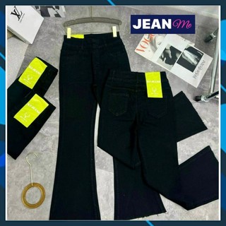 Quần jean ống loe co giãn thoải mái màu đen xanh trơn bigsize