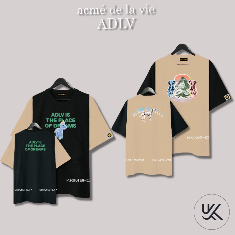 Áo Thun Tay Lỡ ALDV Phối Màu Form rộng oversize, TEE áo phông ADLV ,Áo Thun Phối Màu, unisex nam nữ, chất liệu Cotton