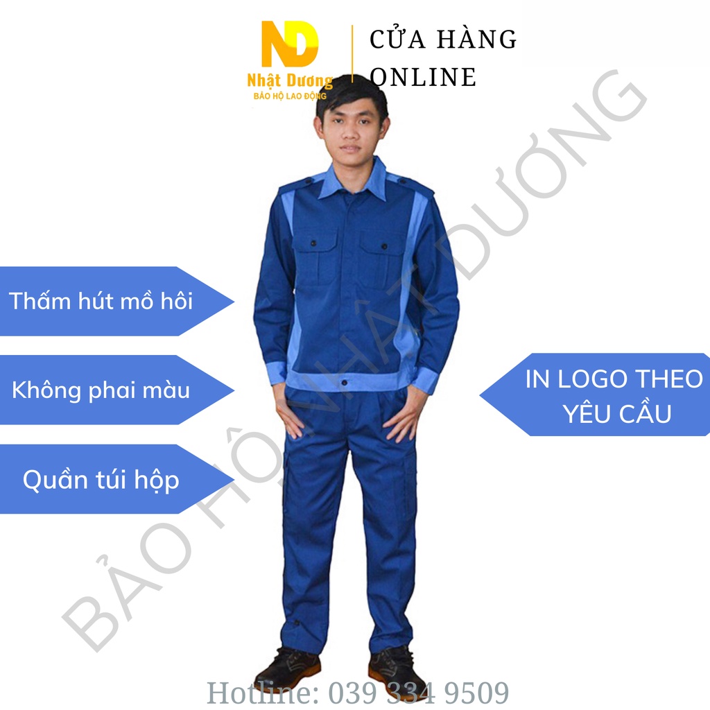 Combo Quần Áo Lao Động KaKi Màu Xanh Phối TB04 Hình Thật