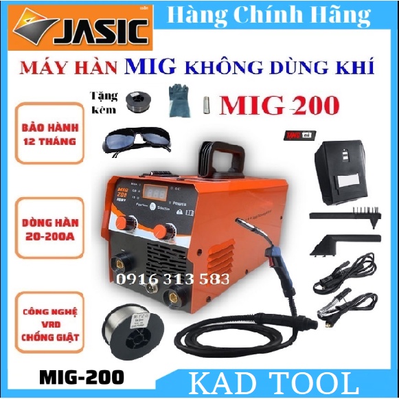 Máy Hàn MIG Không Dùng Khí JASIC 200A Máy Hàn Điện Tử Đa Chức Năng - Tặng Kèm Cuộn Dây Hàn - Hàng Chuyên Dụng