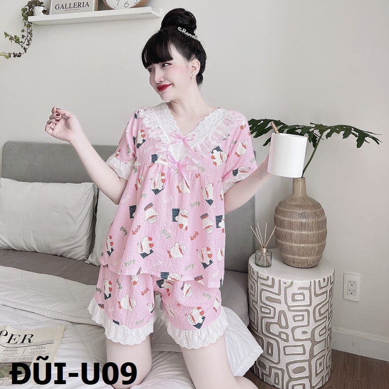 Set đồ bộ- Đũi xốp cao cấp- Freesize dưới 65kg- MẪU CỔ V TIỂU THỨ - HÌNH CHỤP THẬT 100%