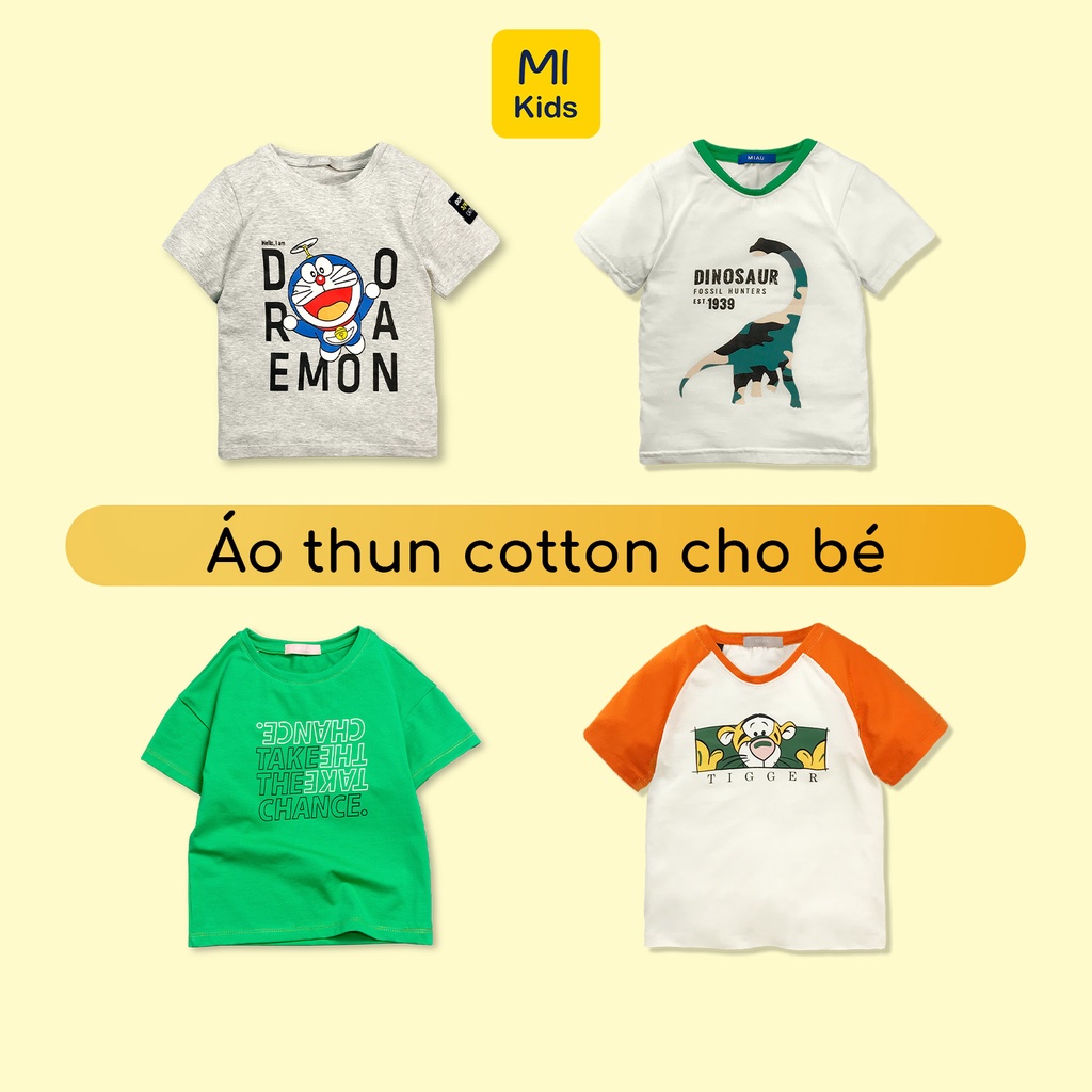 Áo thun tay ngắn cho bé mikids, thun cotton thoáng mát cho bé từ 9kg-26kg - ảnh sản phẩm 1