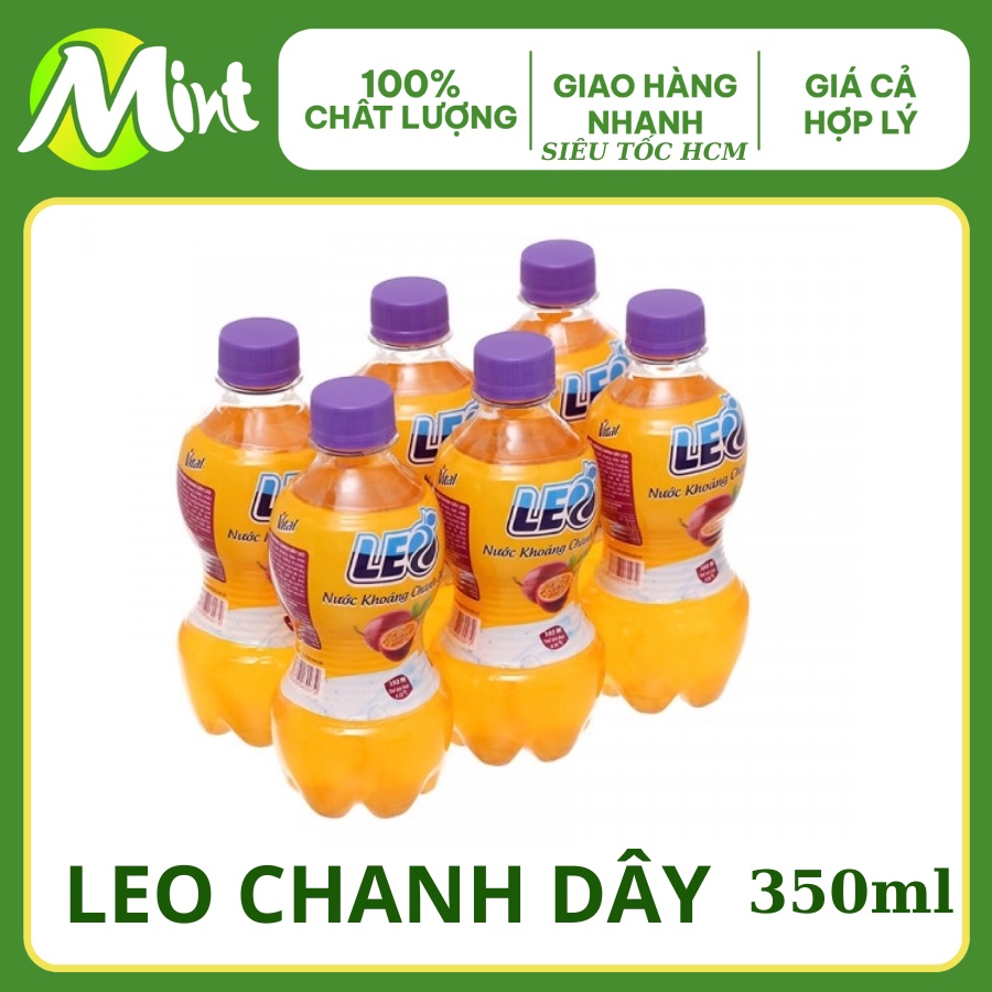 Nước khoáng vị Chanh Dây có ga LEO 6 CHAI- 350ml. Shop Mint Mint. Sỉ LẺ TOÀN QUỐC. [LEO CHANH DÂY]