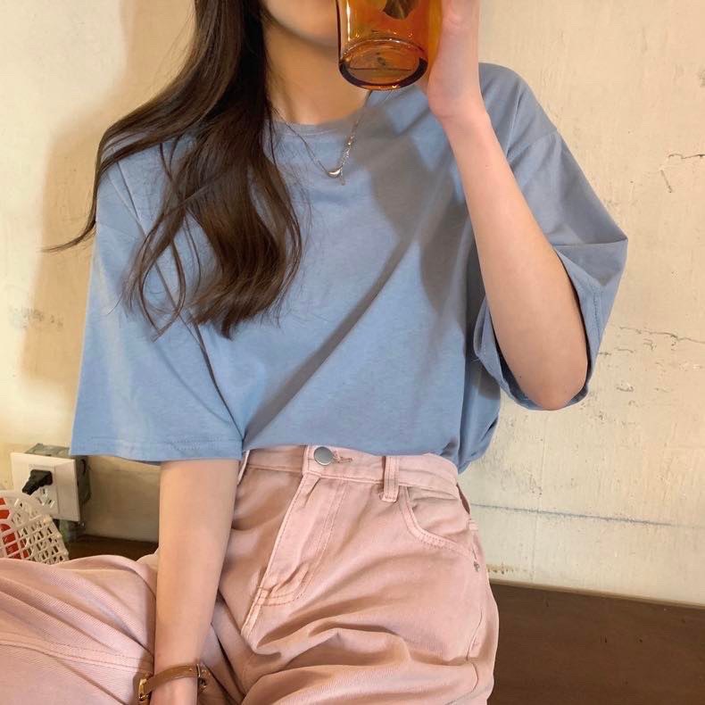 Áo thun cotton nữ trơn basic ALICE, Áo phông trơn Hàn Quốc năng động