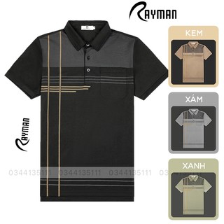 Áo polo nam big size lớn in sọc rayman áo thun nam cổ bẻ vnxk có túi