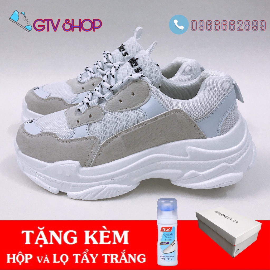 [FULL BOX - FULL BILL +Tặng lọ tẩy] Giày thể thao 3len trip s trắng xám nam nữ. Size 36 đến 43.   .