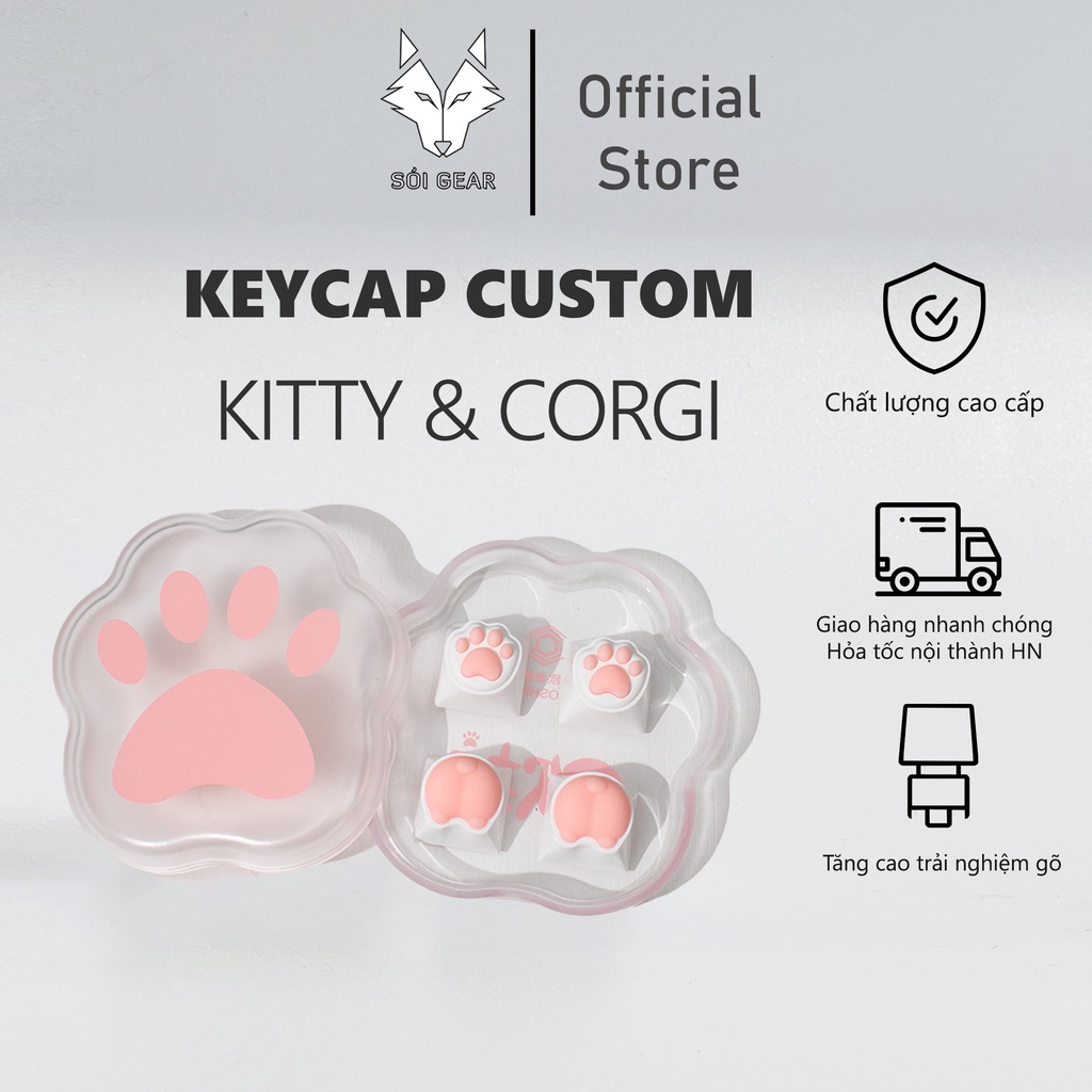 Bộ nút custom bàn phím cơ | Keycap Kitty & Corgi Artisan