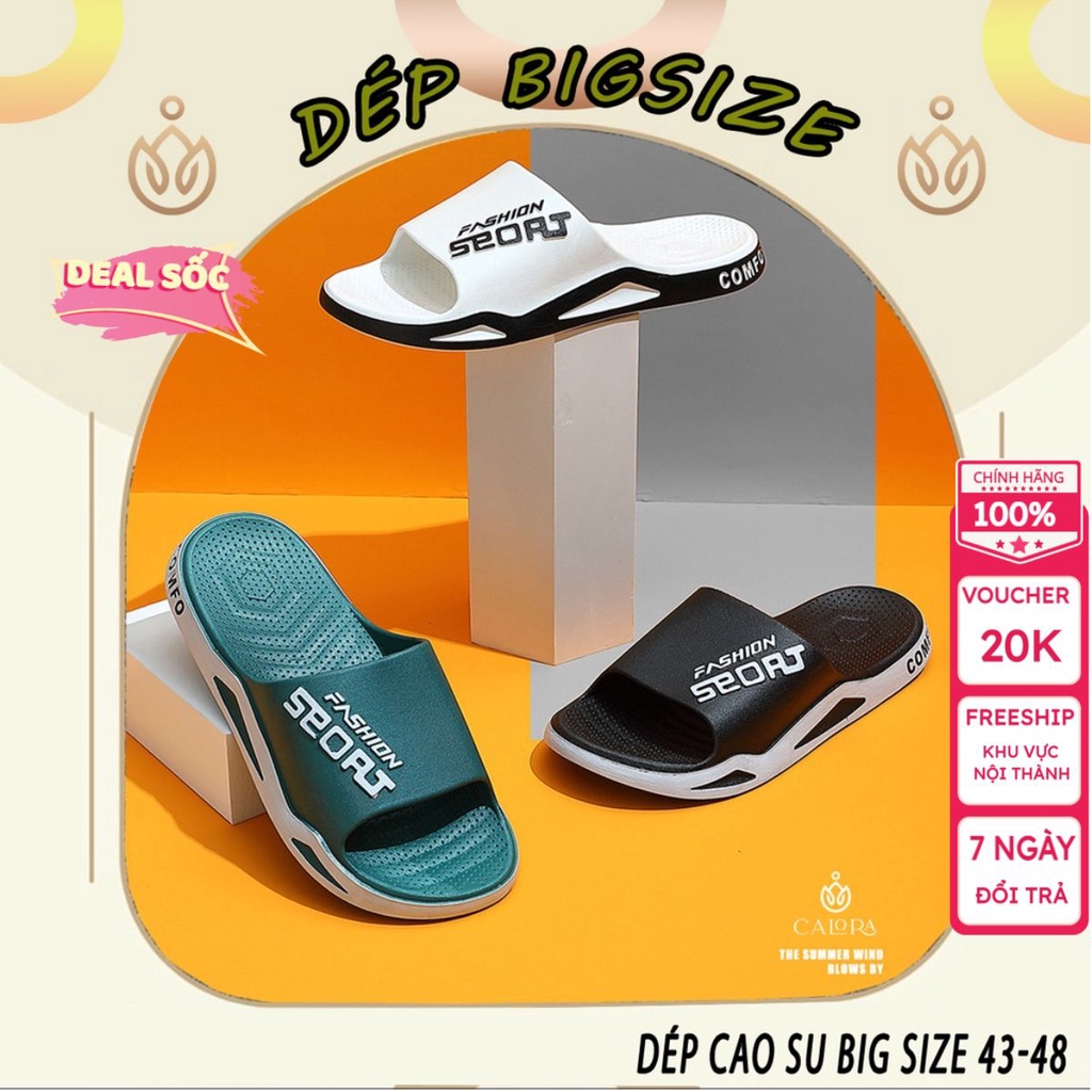 Dép Lê Đúc Nguyên Khối Bigsize, Dép Quai Ngang Cỡ Lớn , Bigsize 44-49 Cho Nam Cao To Chân Ú Bè.