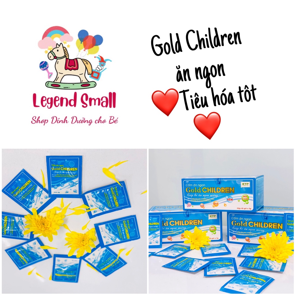 Cốm Ăn Ngon Gold Children dành cho Bé Biếng Ăn - Hỗ trợ tiêu hoá - Tăng cường Đề kháng & DHA (hộp 40 gói)