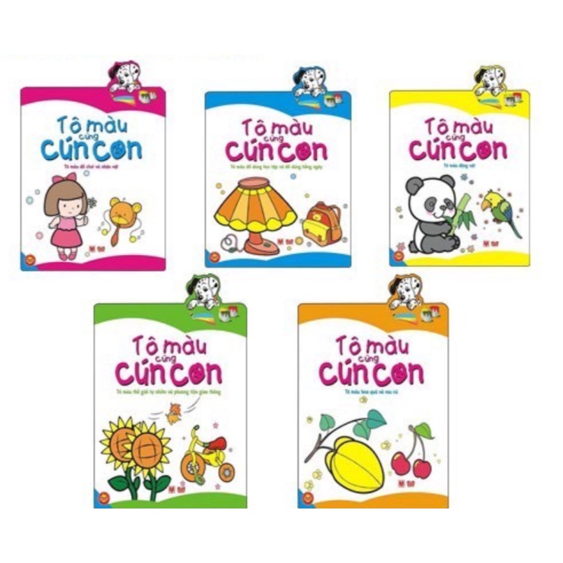 Sách - Tô màu cùng cún con (nhiều chủ đề)