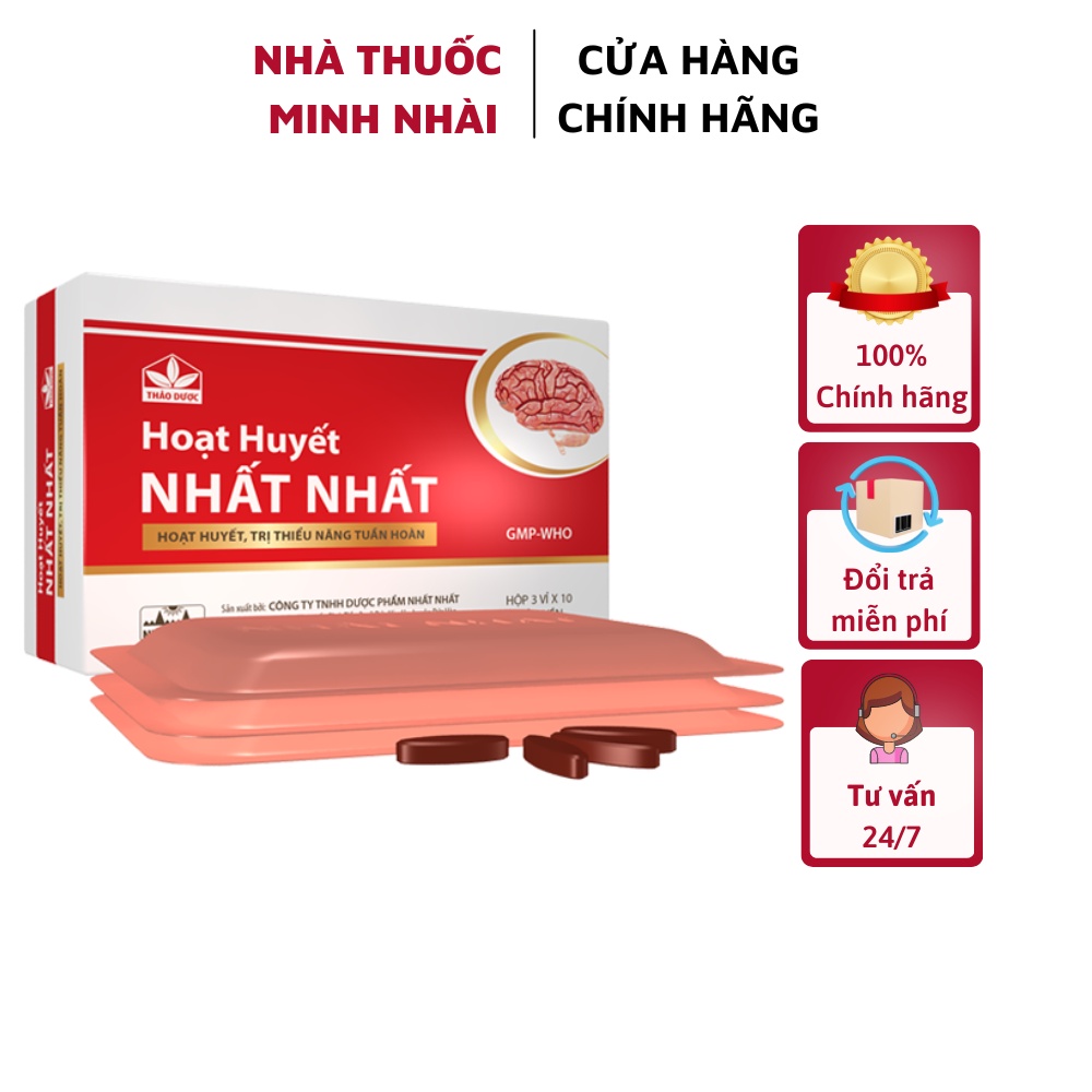 Hoạt huyết Nhất Nhất - Hỗ trợ bồi bổ khí huyết, hoạt huyết Hộp 30 viên