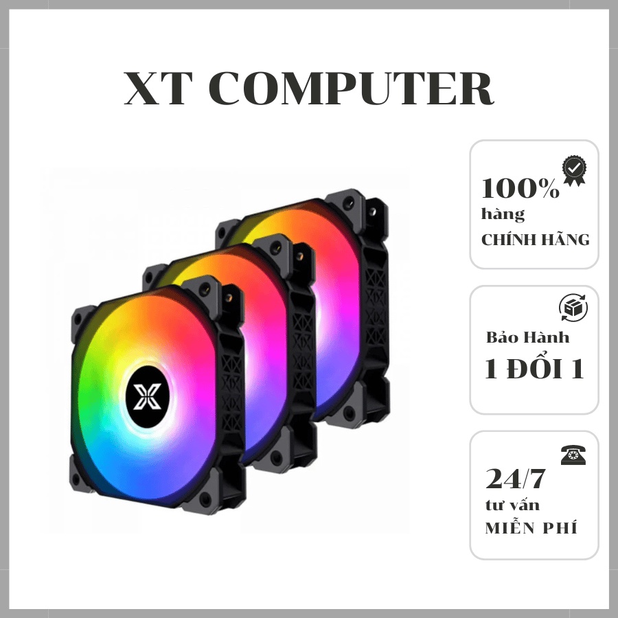 Quạt tản nhiệt Case Xigmatek Starz X22A ARGB Kit 3 Fan (Quạt + Bảng Điều Khiển) - Hàng chính hãng -Bảo hành 1 năm